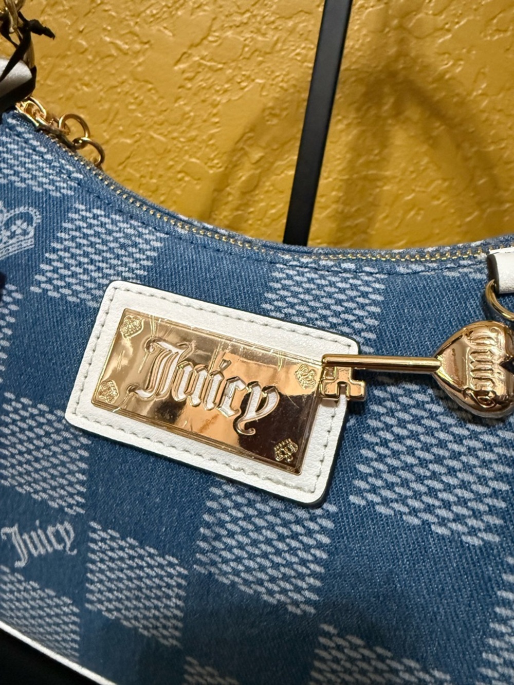NWT Juicy Couture Miss Independent Denim Shoulder Bag - Picture 4 of 12